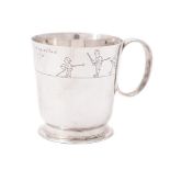 A silver mug by Wakely & Wheeler