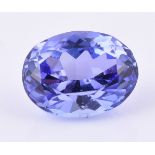 † An oval unmounted tanzanite