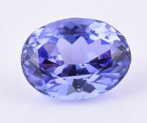 † An oval unmounted tanzanite