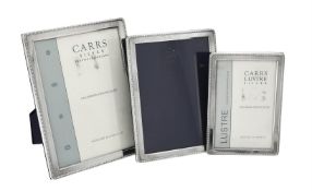 Three silver mounted rectangular photo frames by Carr's of Sheffield Ltd.