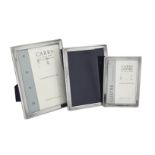 Three silver mounted rectangular photo frames by Carr's of Sheffield Ltd.