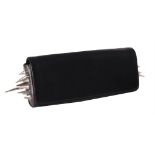 Christian Louboutin, a black leather and spiked clutch bag