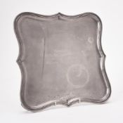A silver shaped square salver by William Comyns & Sons Ltd. (Richard Comyns)
