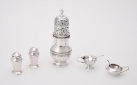A silver baluster caster