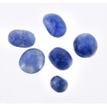 † A packet of six cabochon sapphires