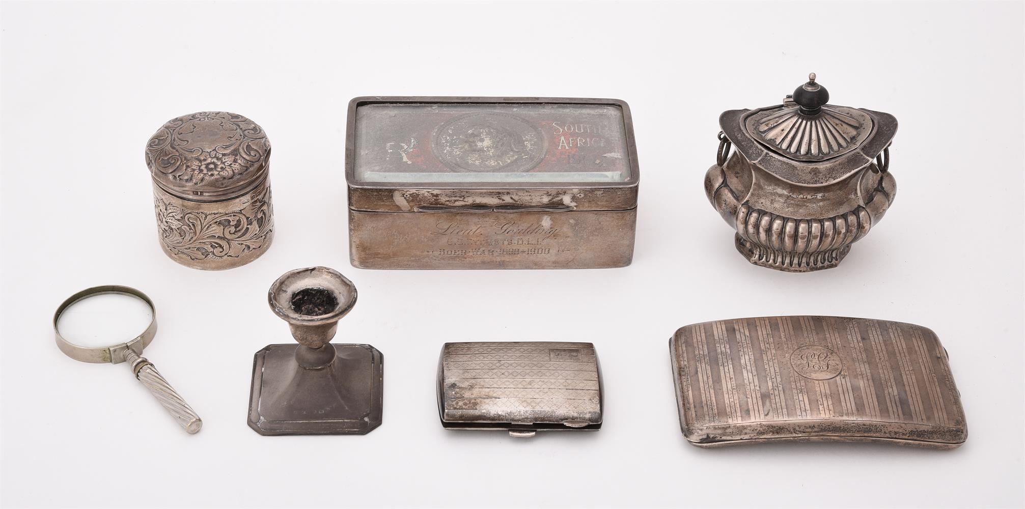 A collection of silver items