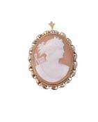 A late 19th century shell cameo of Diana