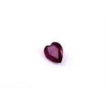 † A heart cut unmounted ruby