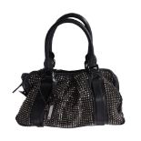 Burberry, a black leather and rockstud handbag
