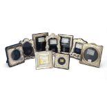 Nine silver mounted photo frames