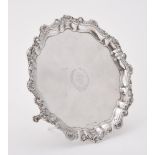 An Edwardian silver shaped circular salver by Sydney & Co.