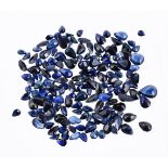 † A packet of unmounted pear cut sapphires