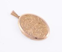 A 1970s oval 9 carat gold locket by Georg Jensen