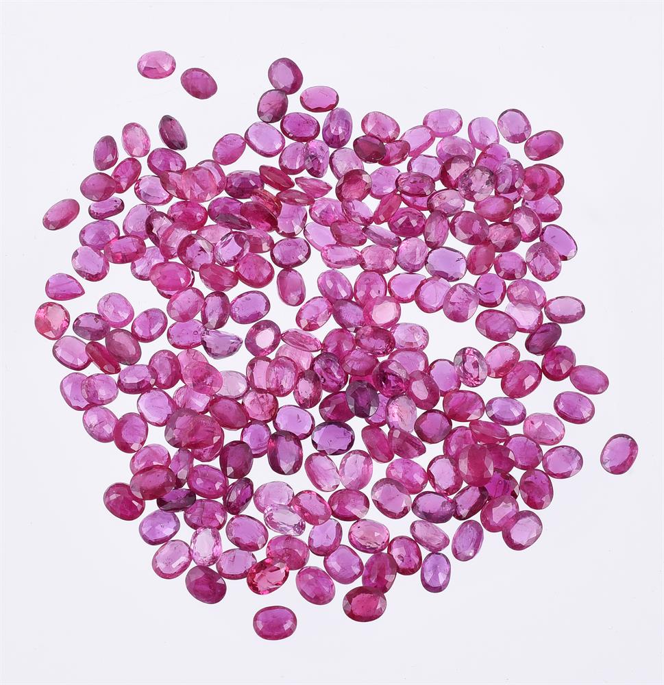 † A packet of oval cut rubies