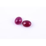 † Two cabochon rubies