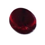 A cabochon garnet