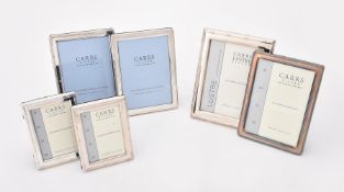 Six silver mounted rectangular photo frames by Carr's of Sheffield Ltd.