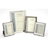 Four silver mounted rectangular photo frames by Carr's of Sheffield Ltd.