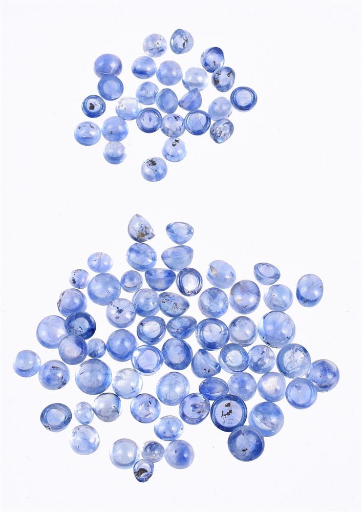 † A packet of unmounted cabochon sapphires