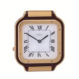 Cartier, Ref. 7508, a brass and brown lacquer desk alarm clock