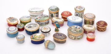 A collection of enamel boxes