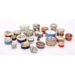 A collection of enamel boxes