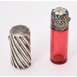 A Victorian silver cylindrical scent bottle by Sampson Morden