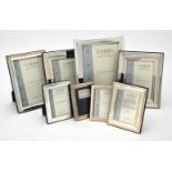 Eight silver mounted rectangular photo frames by Carr's of Sheffield Ltd.