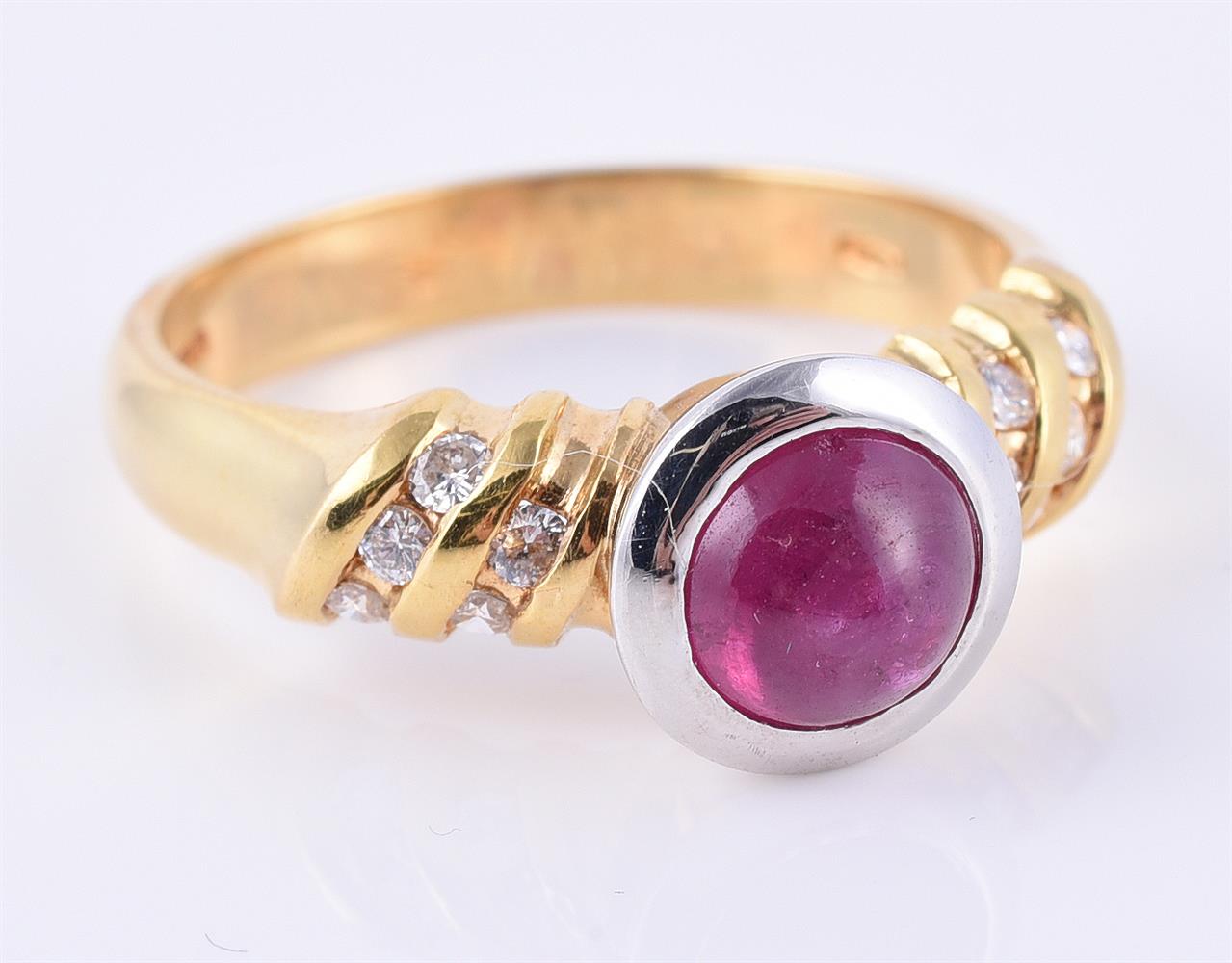 A ruby and diamond ring