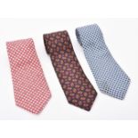 Hermes, three silk ties