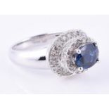 A sapphire and diamond dress ring