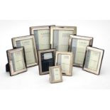 Nine silver mounted rectangular photo frames