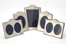 Five silver mounted photo frames