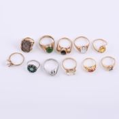A collection of gold coloured rings