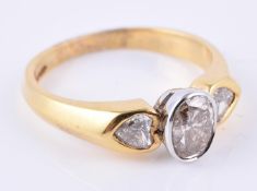 A diamond three stone ring