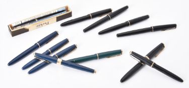 Parker, a collection of twelve fountain pens