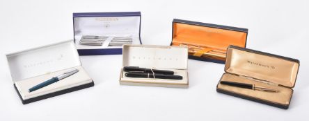 Waterman, a collection of nine fountain pens