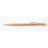 A 9 carat gold propelling pencil by Sampson Mordan & Co.