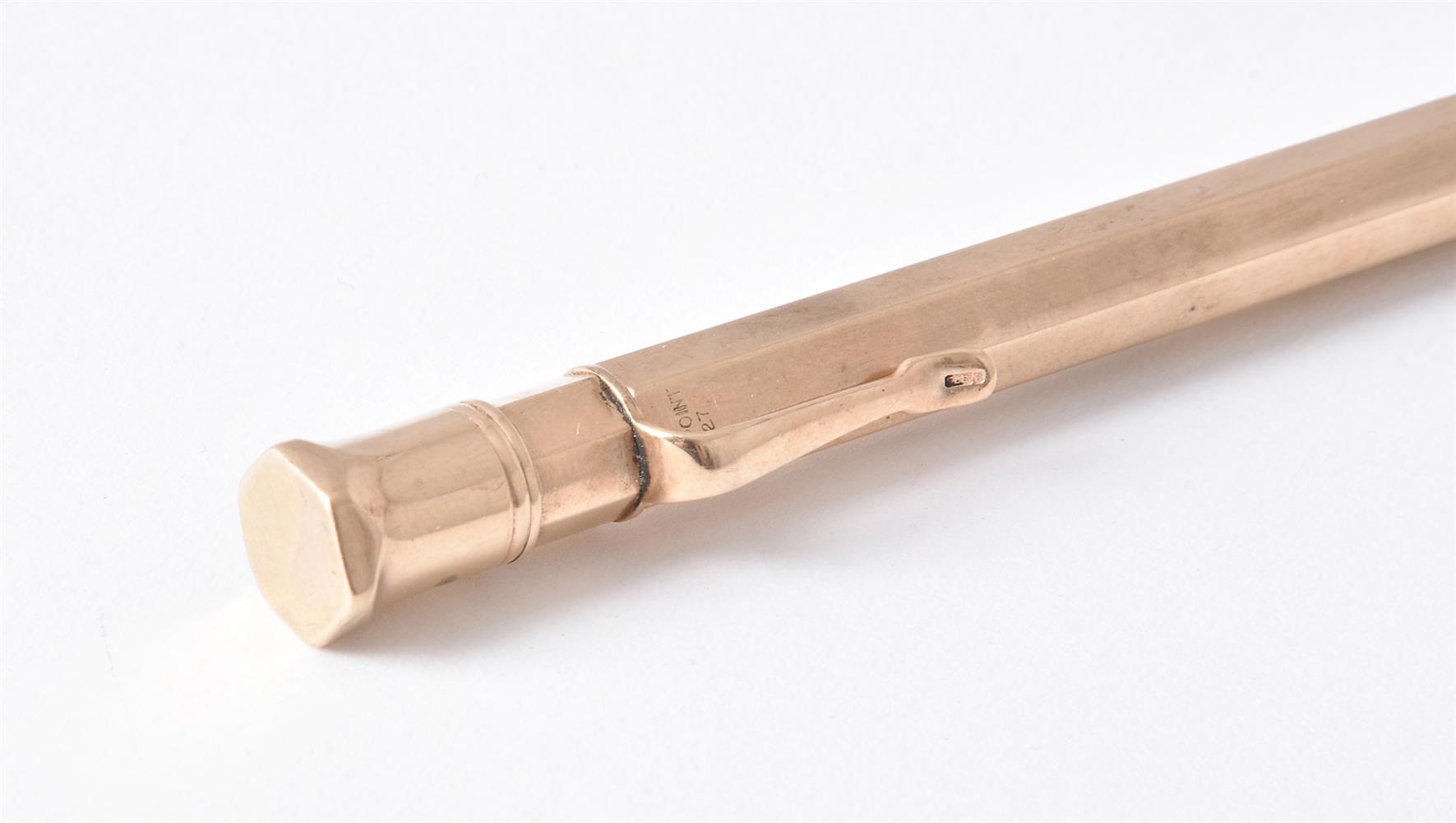 A 9 carat gold propelling pencil by Sampson Mordan & Co. - Image 2 of 2