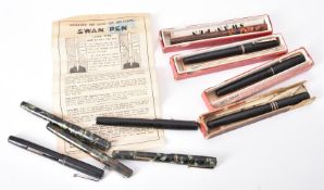 Mabie Todd & Co., Swan, a collection of vintage fountain pens