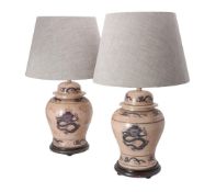 A large pair of table lamps