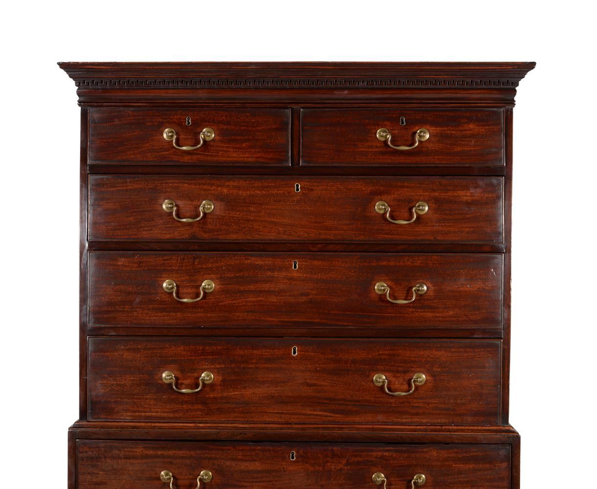 A George III mahogany secretaire chest on chest - Image 3 of 4