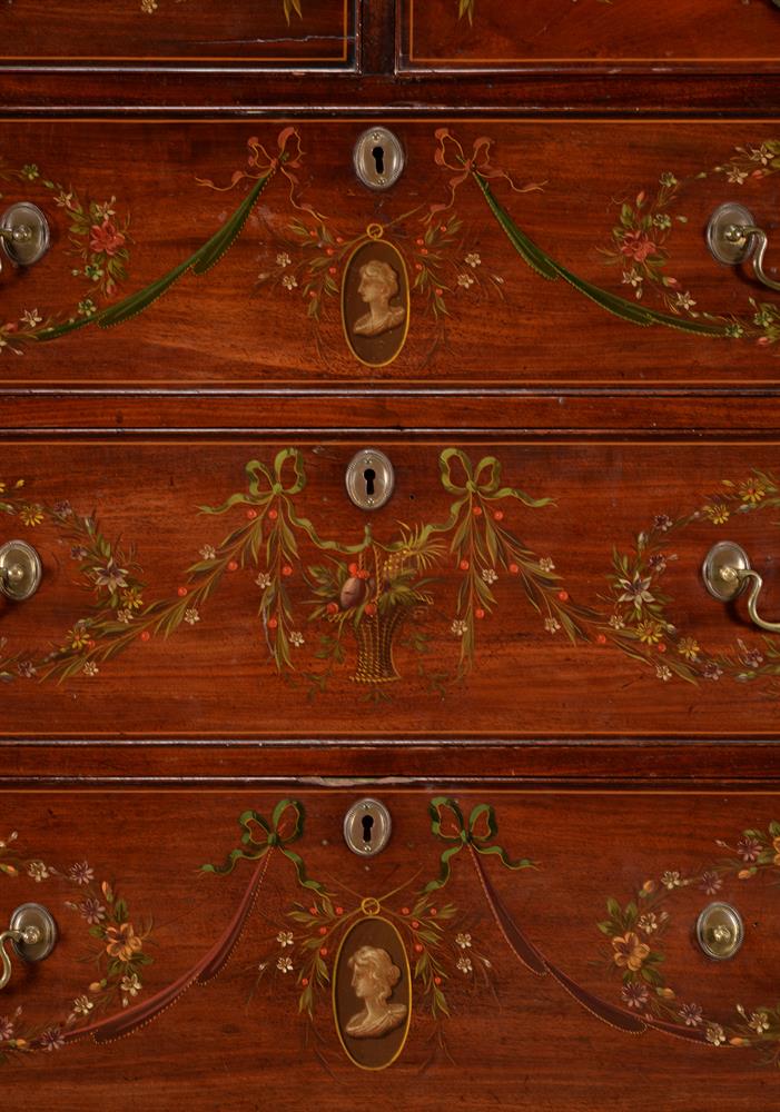 A George III mahogany chest on chest later painted - Image 3 of 5