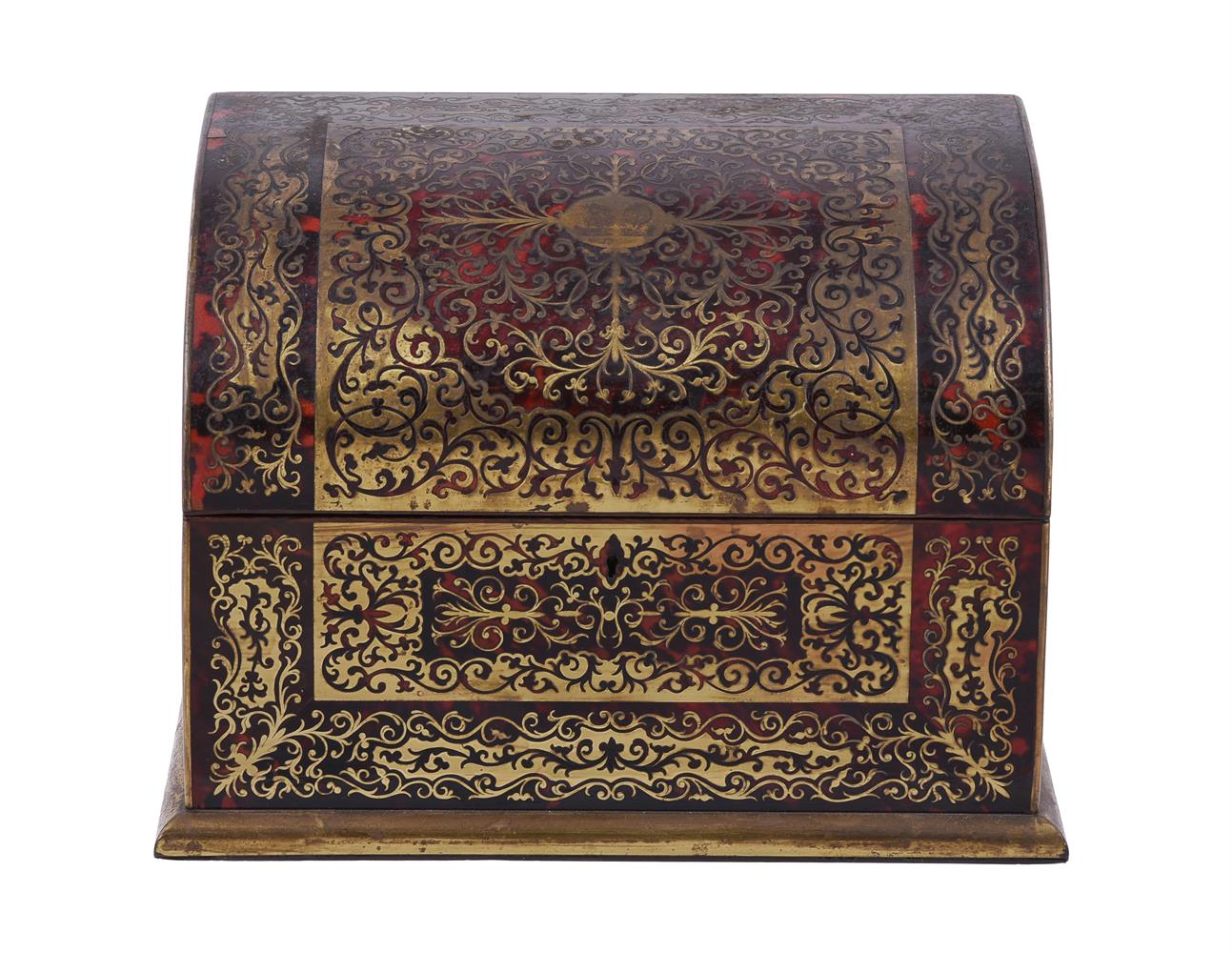 A Victorian 'boulle' stationary casket - Image 2 of 9