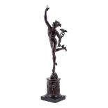 A bronze patinated model of Mercury