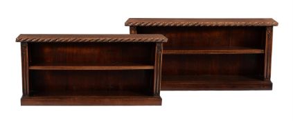 A pair of oak bookcases