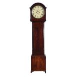 A mahogany and line inlaid longcase clock