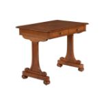 A Victorian oak side or writing table