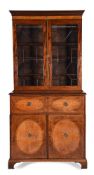 A George III mahogany secretaire bookcase