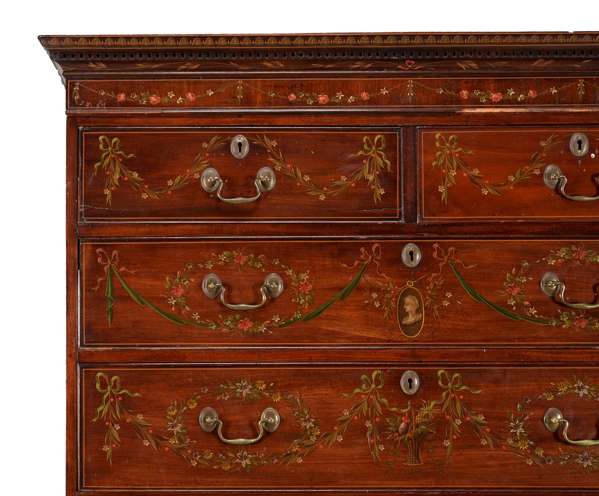 A George III mahogany chest on chest later painted - Image 4 of 5